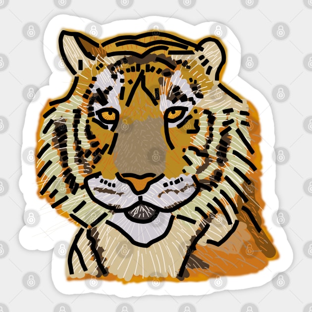 Tiger Portrait Sticker by ellenhenryart